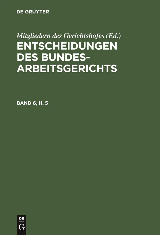 Entscheidungen des Bundesarbeitsgerichts: 65