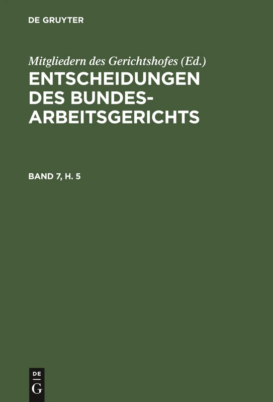 Entscheidungen des Bundesarbeitsgerichts: 75