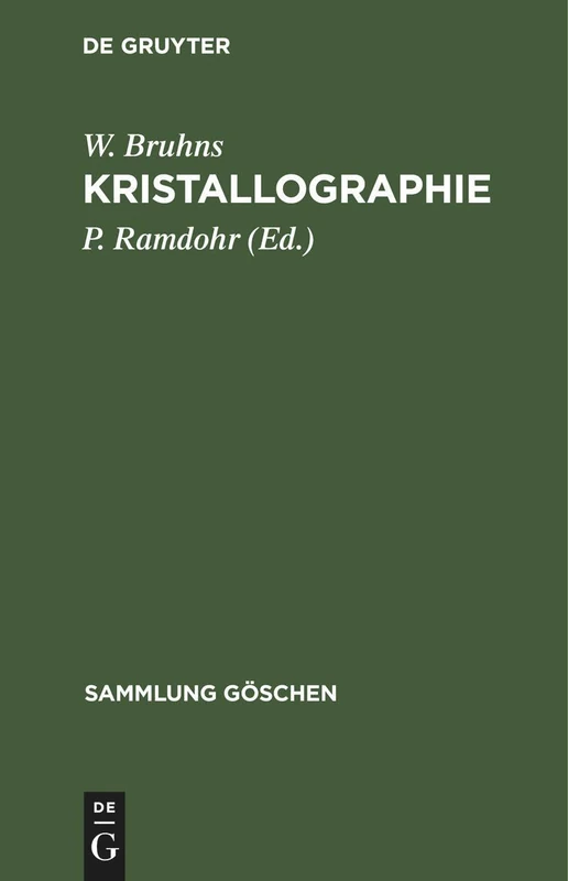 Kristallographie: 210 (Sammlung Göschen)