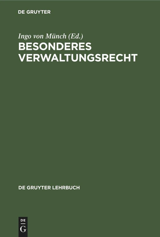 Besonderes Verwaltungsrecht (de Gruyter Lehrbuch)