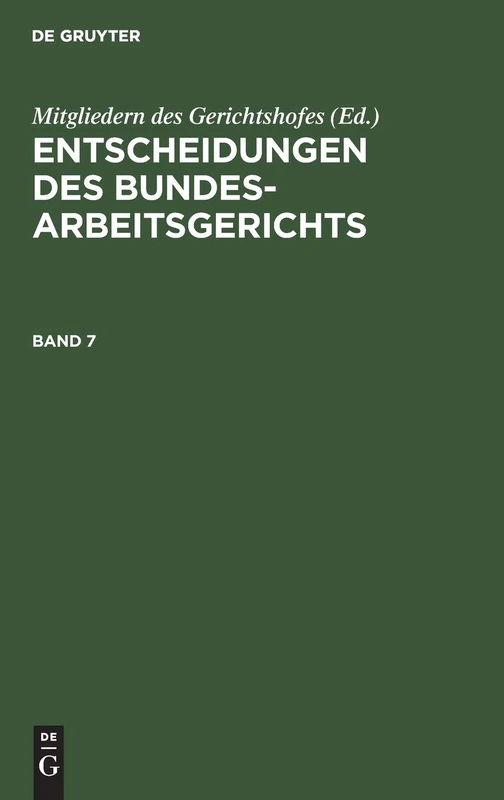 Entscheidungen des Bundesarbeitsgerichts: 7