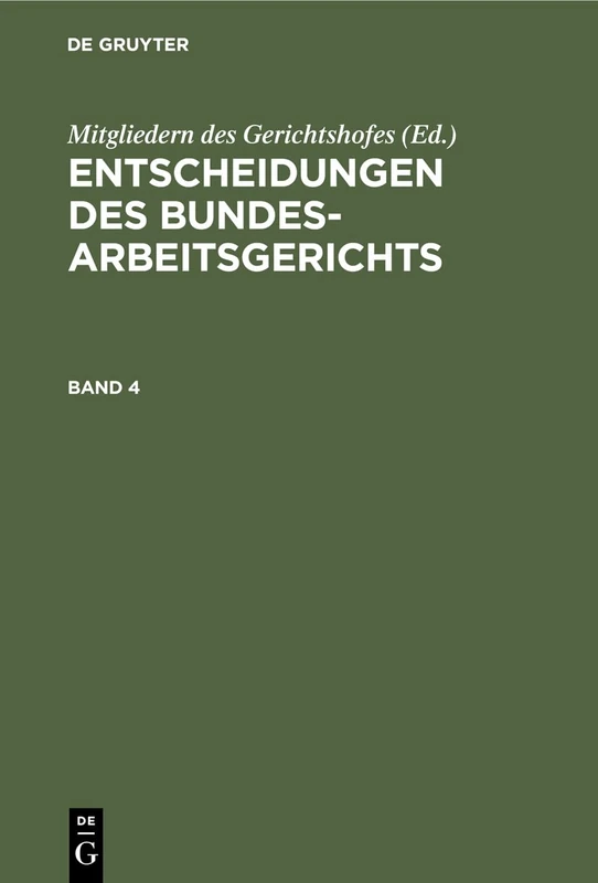 Entscheidungen des Bundesarbeitsgerichts: 4