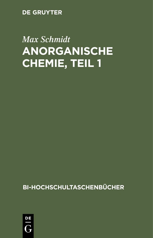 Anorganische Chemie, Teil 1: 86 (Bi-Hochschultaschenbücher)