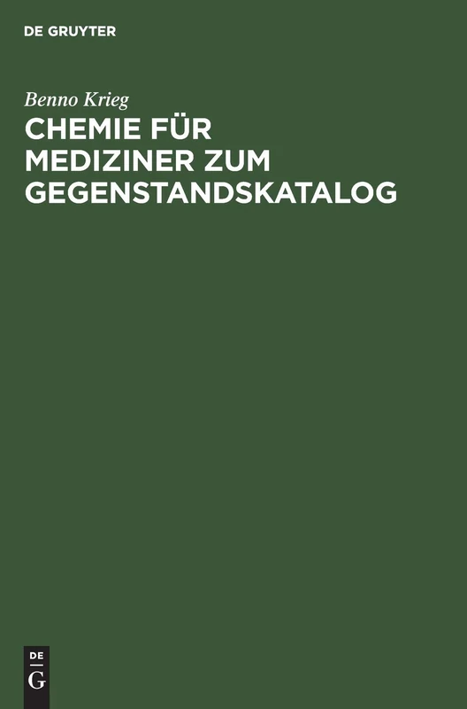 Chemie Für Mediziner Zum Gegenstandskatalog