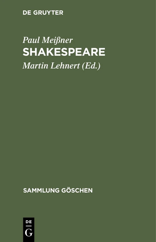 Shakespeare: 1142 (Sammlung Göschen)