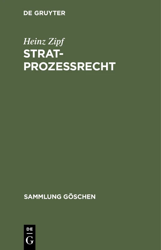 Stratprozeßrecht: 5014 (Sammlung Göschen)