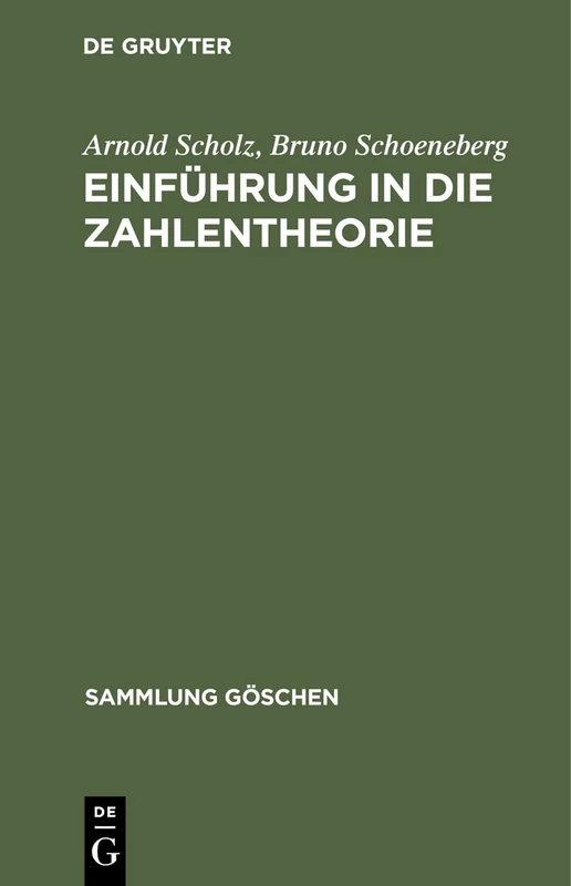 Einführung in Die Zahlentheorie: 1131 (Sammlung Göschen)