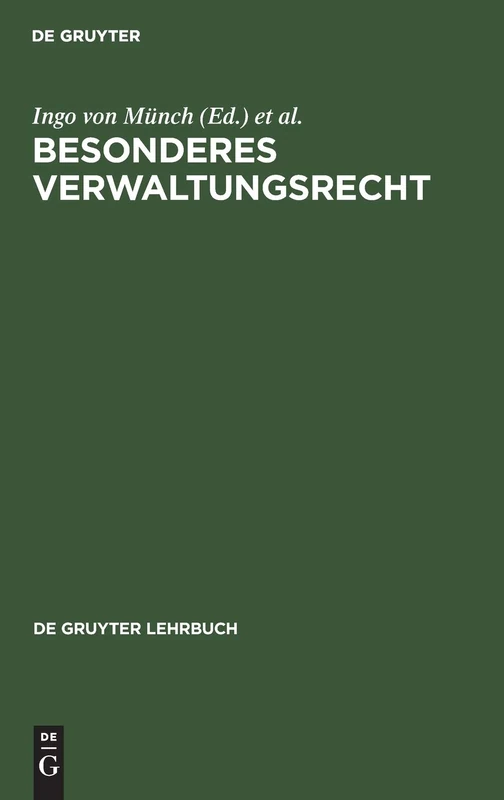 Besonderes Verwaltungsrecht (de Gruyter Lehrbuch)