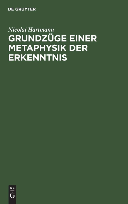 Grundzüge Einer Metaphysik Der Erkenntnis