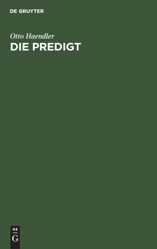 Die Predigt: Tiefenpsychologische Grundlagen Und Grundfragen