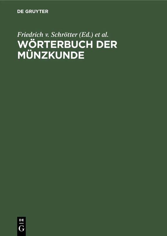 Wörterbuch Der Münzkunde