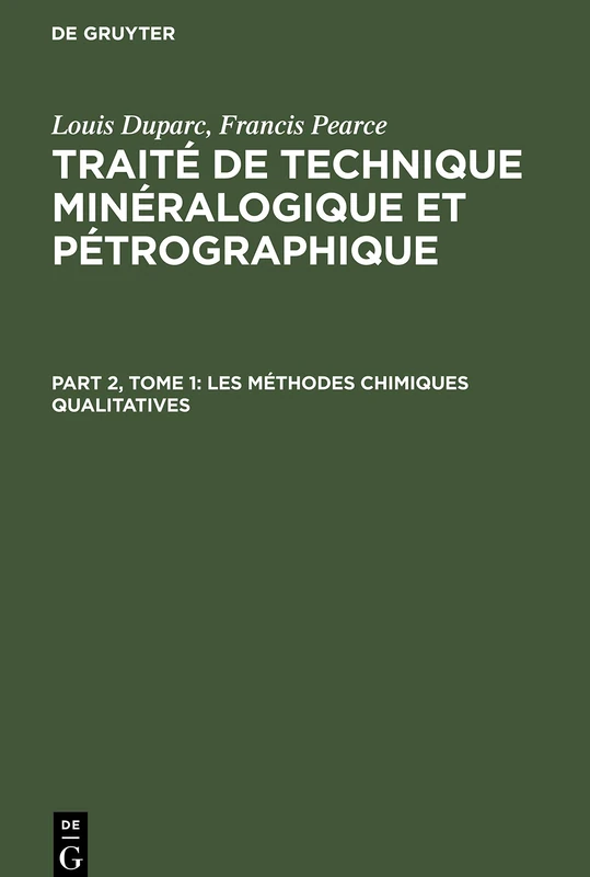 Les Méthodes Chimiques Qualitatives