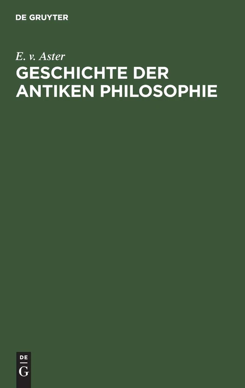 Geschichte Der Antiken Philosophie