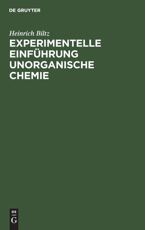 Experimentelle Einführung Unorganische Chemie