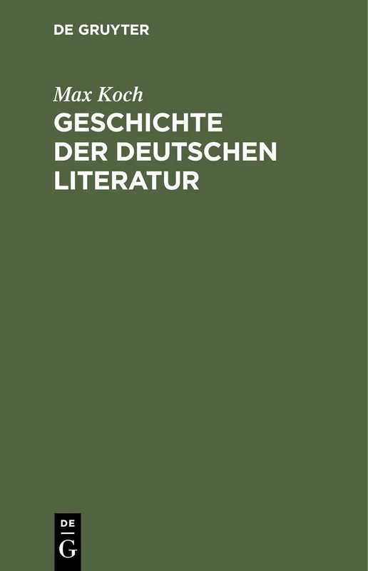 Geschichte Der Deutschen Literatur