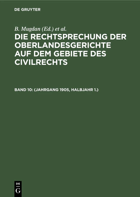 (Jahrgang 1905, Halbjahr 1.)