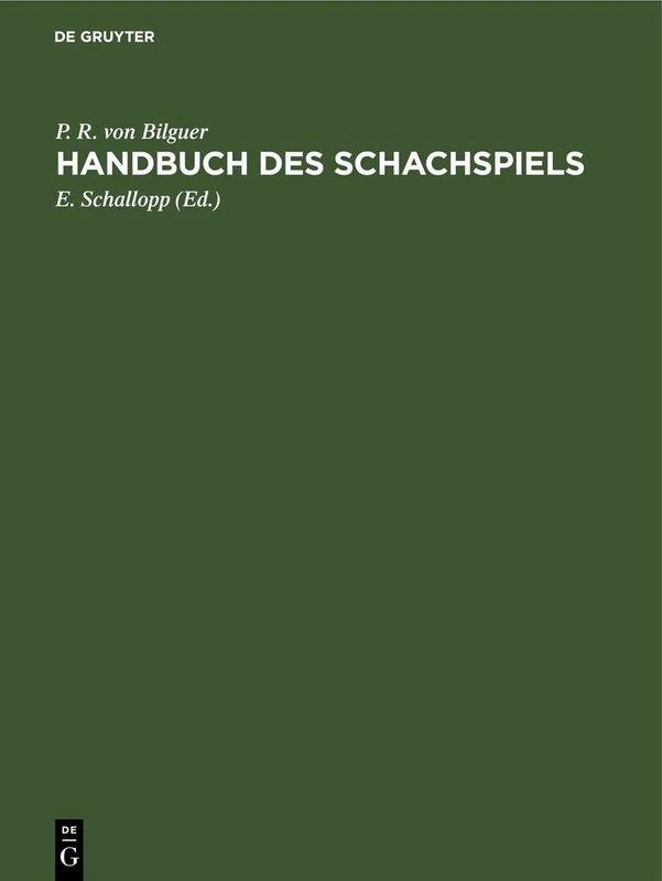 Handbuch Des Schachspiels