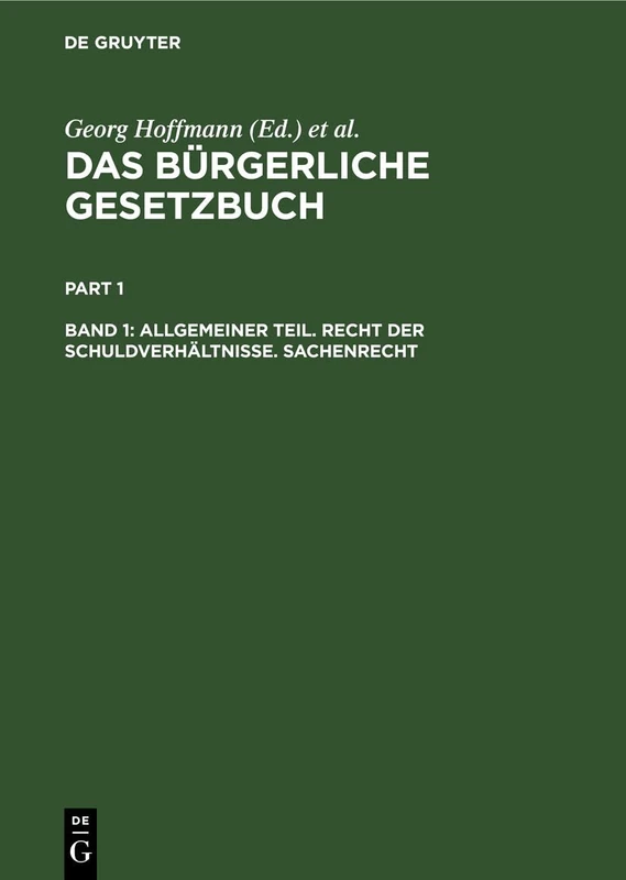 Allgemeiner Teil. Recht Der Schuldverhältnisse. Sachenrecht