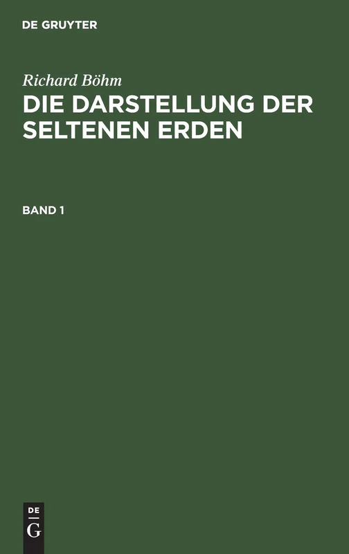 Die Darstellung der seltenen Erden Die Darstellung der seltenen Erden: 1