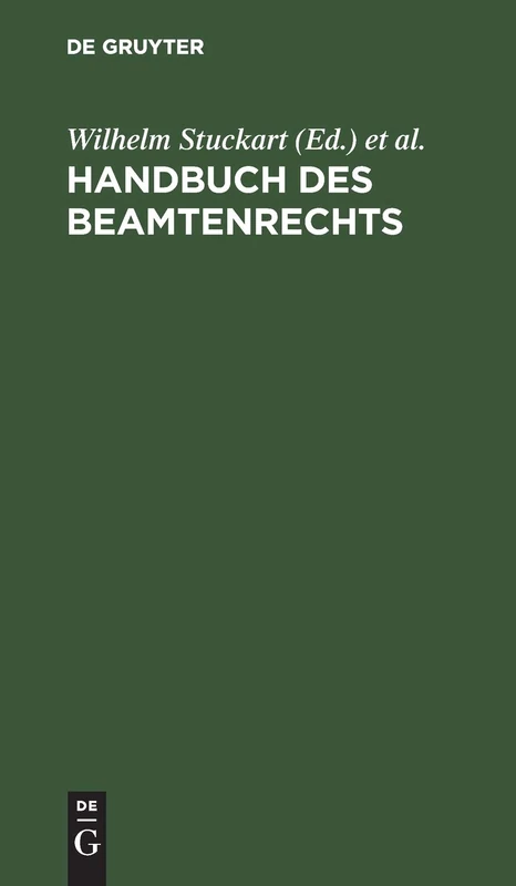 Handbuch Des Beamtenrechts