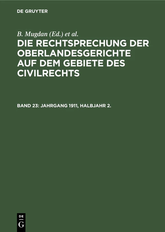 Jahrgang 1911, Halbjahr 2.