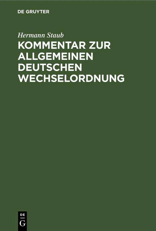 Kommentar Zur Allgemeinen Deutschen Wechselordnung