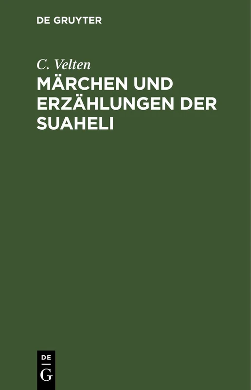 Märchen Und Erzählungen Der Suaheli