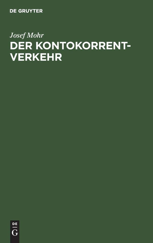 Der Kontokorrentverkehr