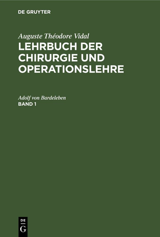 Lehrbuch der Chirurgie und Operationslehre Lehrbuch der Chirurgie und Operationslehre: 1