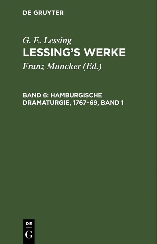 Hamburgische Dramaturgie, 1767-69, Band 1