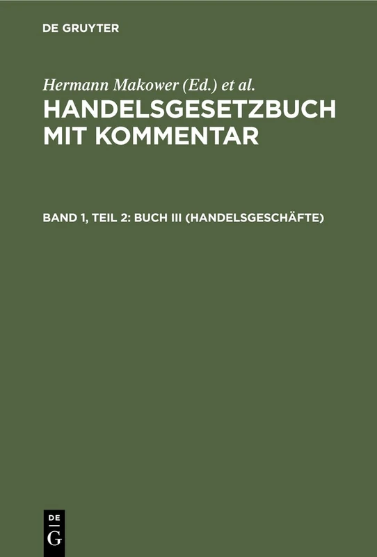 Buch III (Handelsgeschäfte) (Handelsgeschäfte, 3)