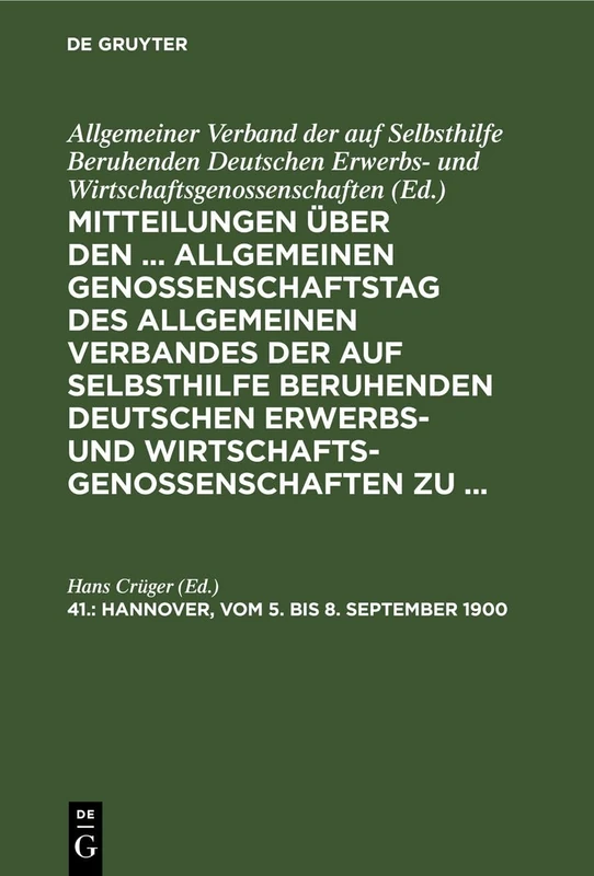 Hannover, Vom 5. Bis 8. September 1900