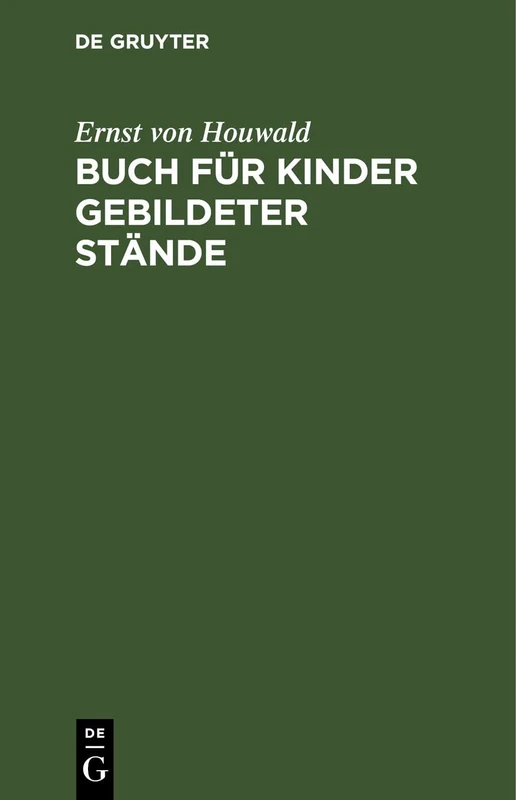Buch Für Kinder Gebildeter Stände