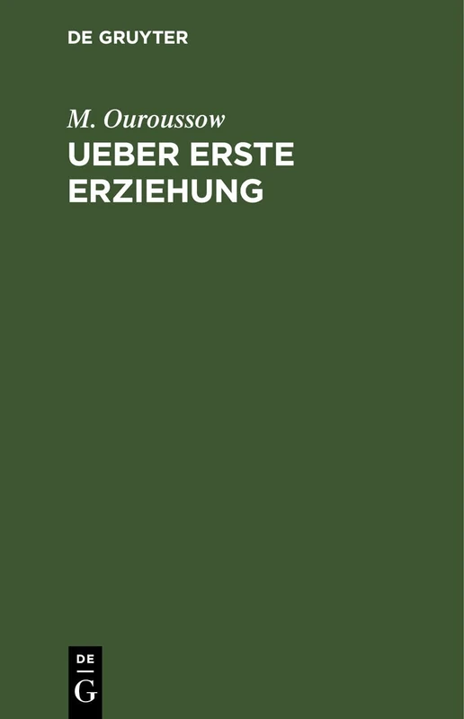 Ueber Erste Erziehung