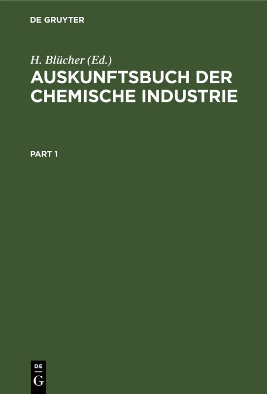 Auskunftsbuch Der Chemische Industrie