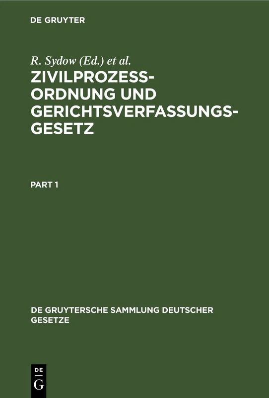 De Gruyter Zivilproze ordnung Und Gerichtsverfassungsgesetz