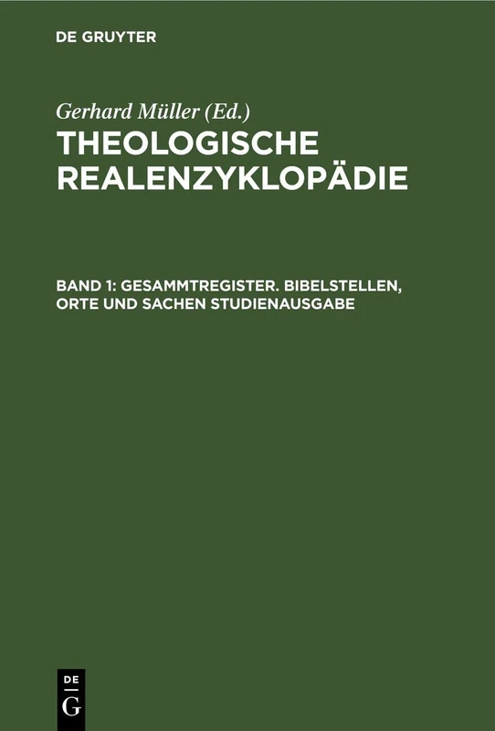 De Gruyter Gesammtregister Bibelstellen, Orte Und Sachen - Image 1