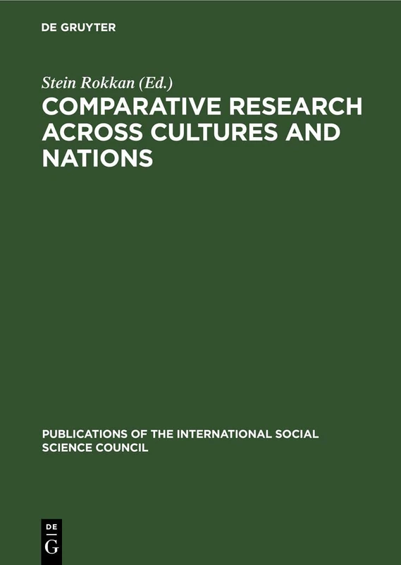 Comparative Research across Cultures and Nations: 8 (Publications of the International Social Science Council, 8)