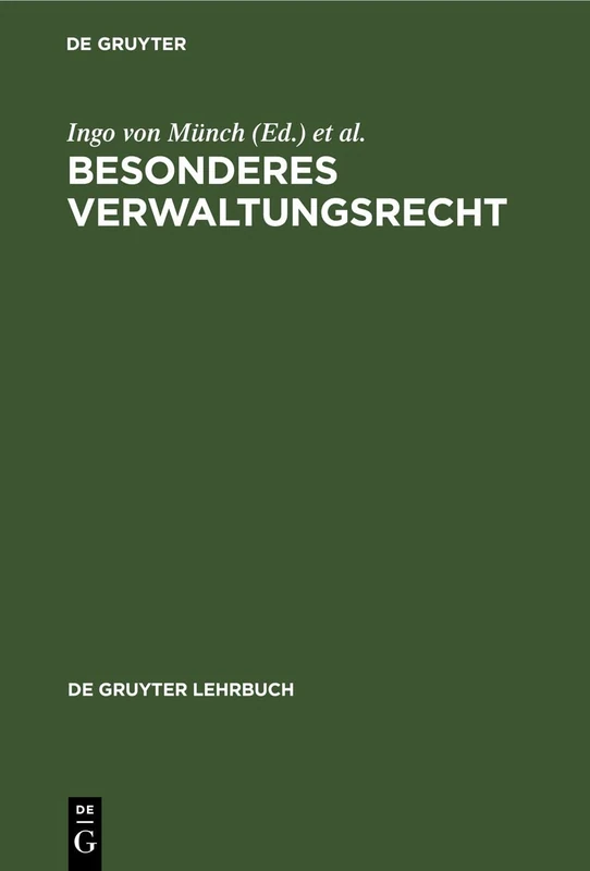 Besonderes Verwaltungsrecht (de Gruyter Lehrbuch)