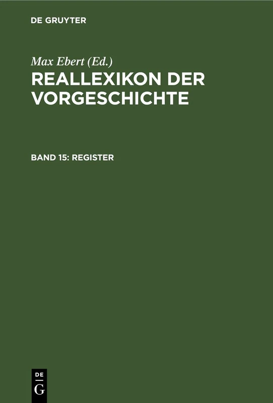 Register: Mit Einem Nachruf Auf Max Ebert Und Mir Seinem Bildnis - Image 1