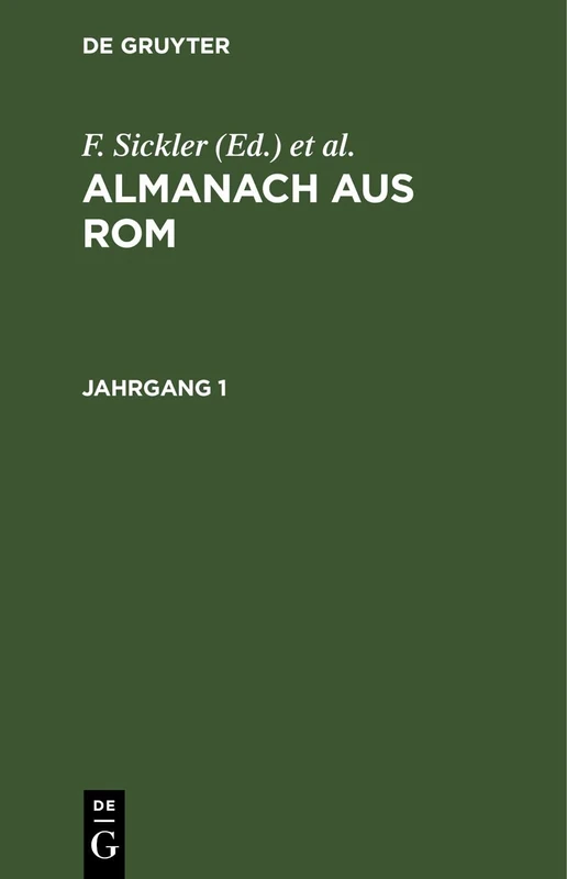 Almanach Aus Rom. Jahrgang 1