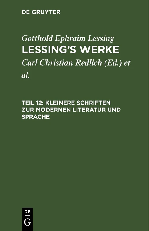 Kleinere Schriften Zur Modernen Literatur Und Sprache