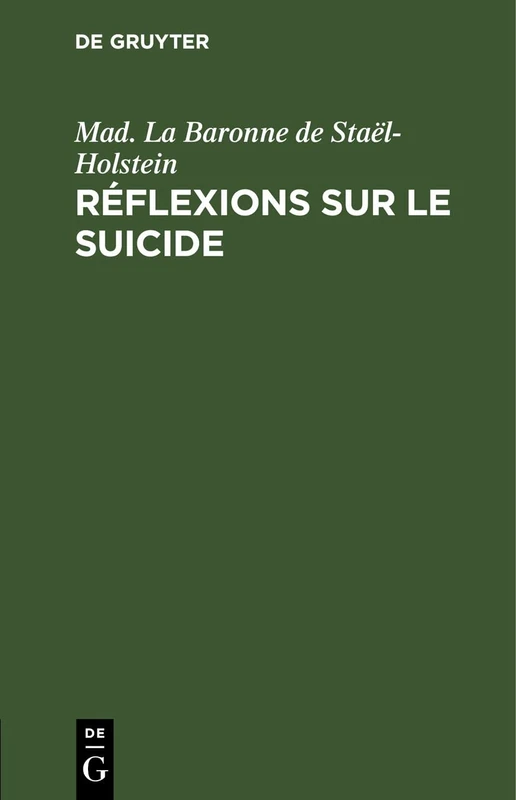 Réflexions Sur Le Suicide