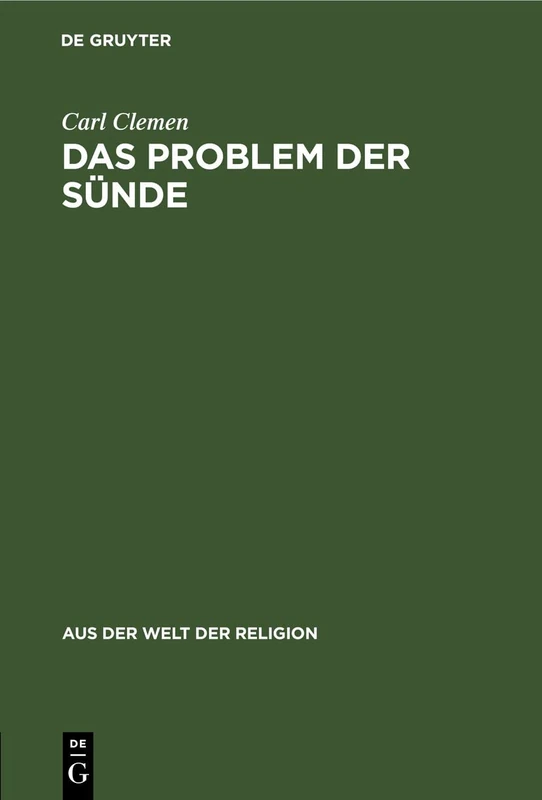 Das Problem Der Sünde: 25 (Aus der Welt der Religion)