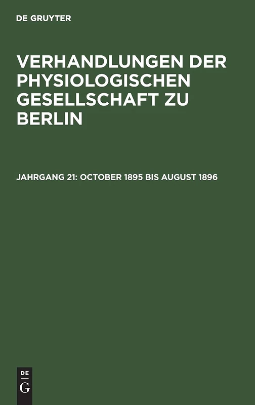 October 1895 Bis August 1896