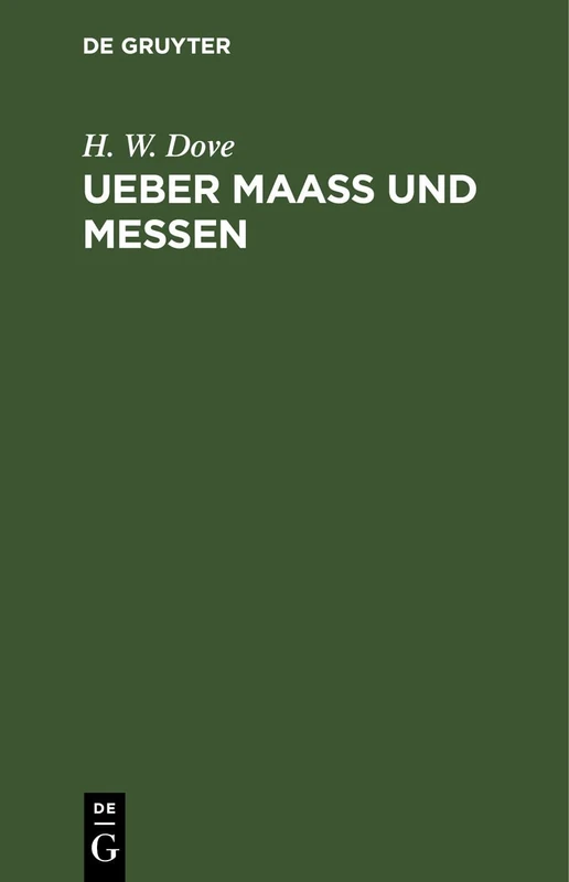 Ueber Maass Und Messen