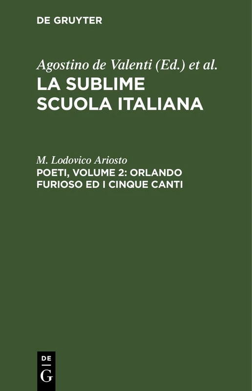 Poeti, Volume 2: Orlando Furioso Ed I Cinque Canti