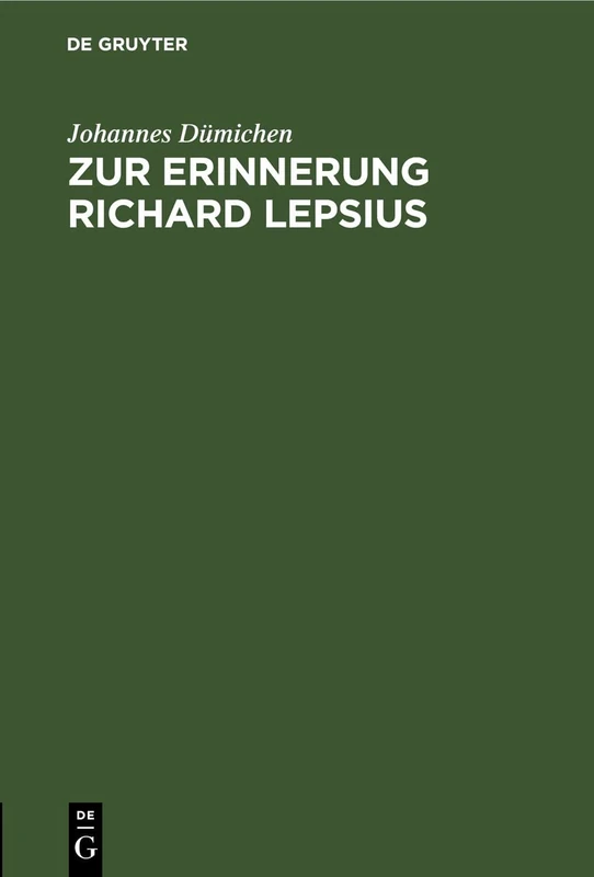 Zur Erinnerung Richard Lepsius