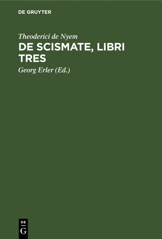 de Scismate, Libri Tres