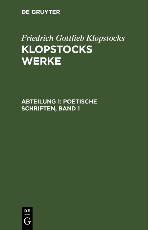 Poetische Schriften, Band 1
